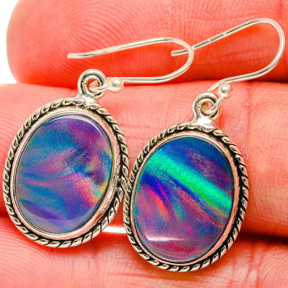 Aura Opal Earrings 1 3/8" (925 Sterling Silver) EARR432087