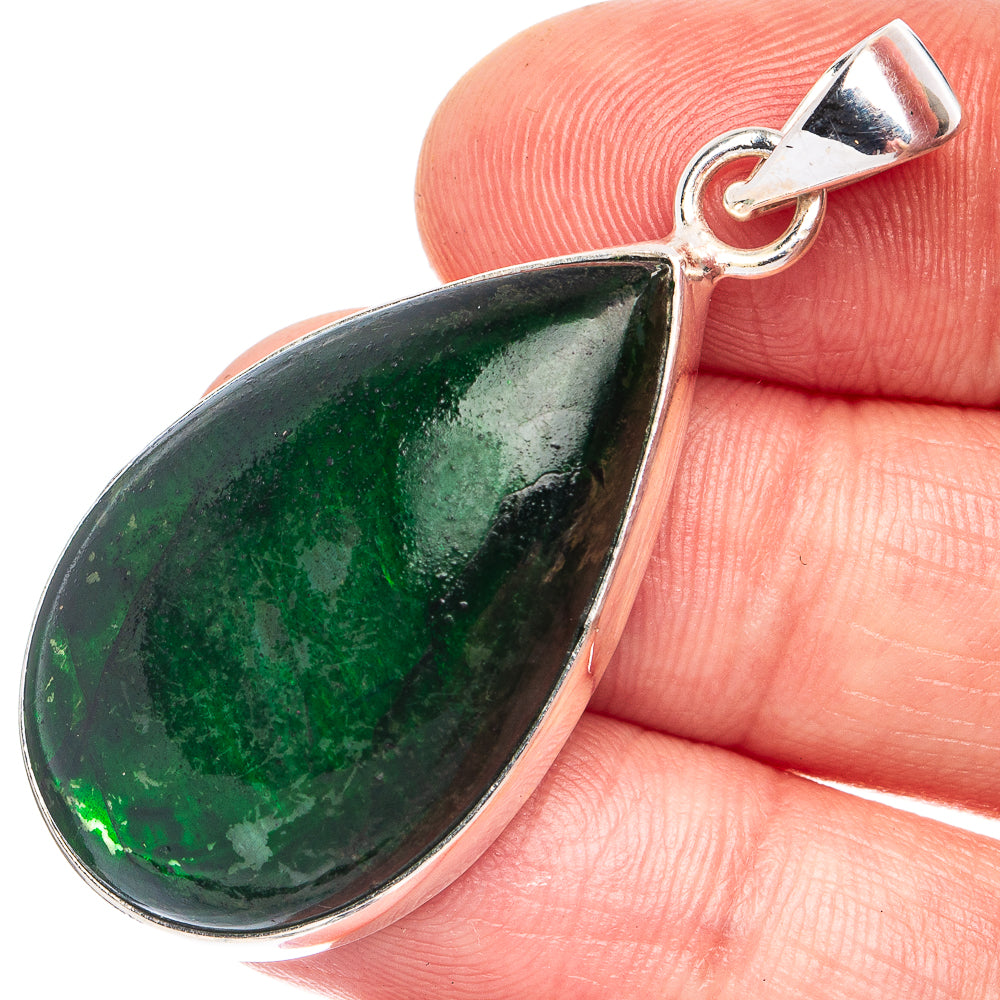 Green Labradorite Pendant 1 3/4" (925 Sterling Silver) P45145