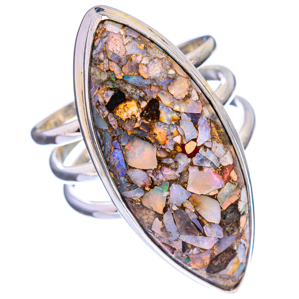 Large Brecciated Ethiopian Opal Ring Size 9.75 (925 Sterling Silver) R142873