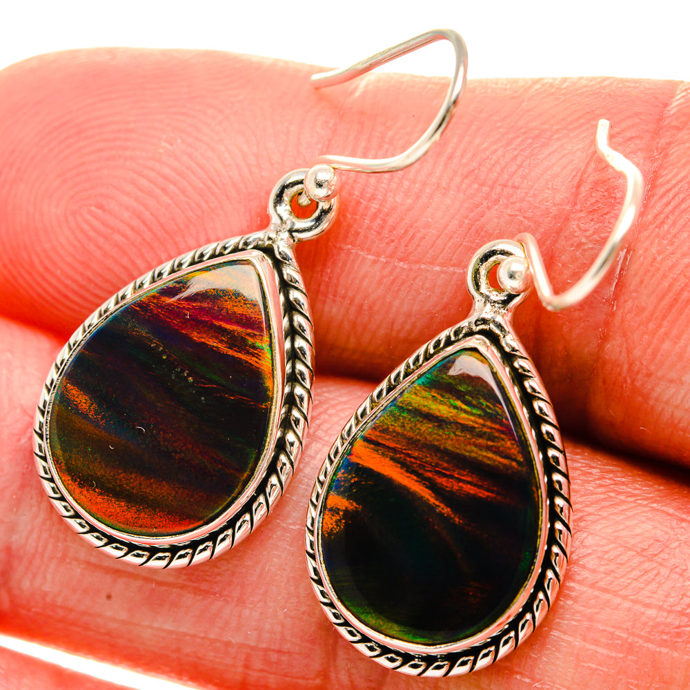 Aura Opal Earrings 1 1/2" (925 Sterling Silver) EARR432072