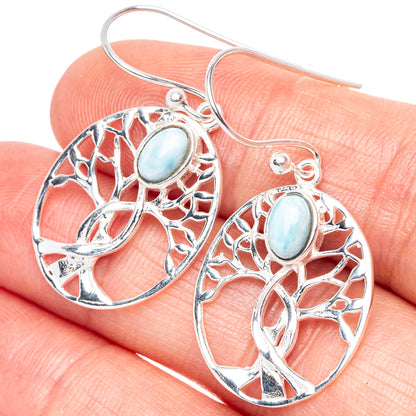 Larimar Dainty Earrings 1 1/2" (925 Sterling Silver) E1322