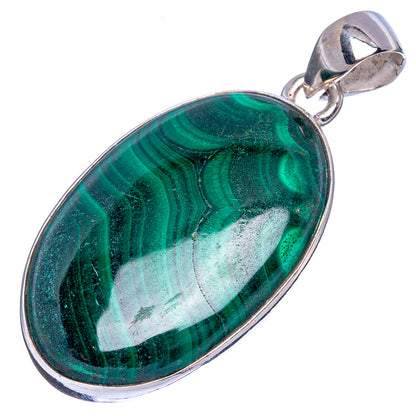 Malachite Pendants 1 5/8" (925 Sterling Silver) P43211