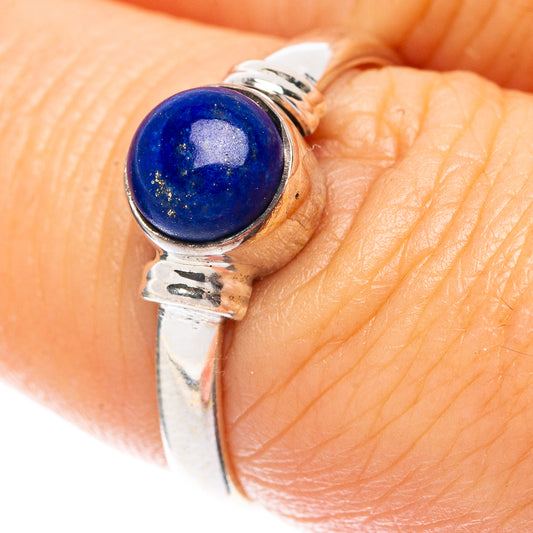Lapis Lazuli Dainty Ring Size 7 (925 Sterling Silver) R5741