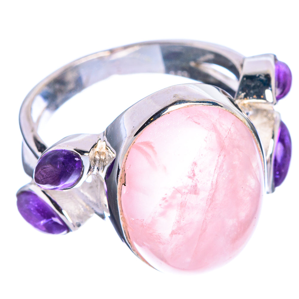 Rose Quartz, Amethyst Ring Size 6.25 (925 Sterling Silver) R144296