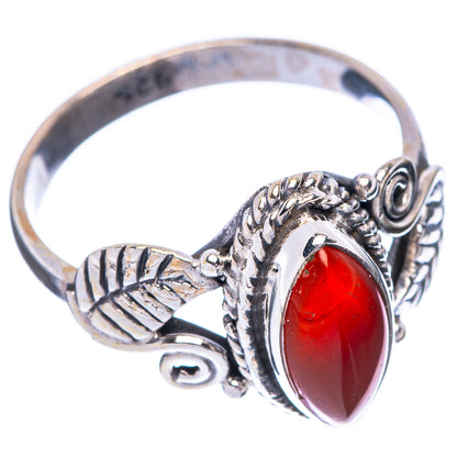 Red Onyx Leaf 925 Sterling Silver Ring Size 6.75 (925 Sterling Silver) R5351