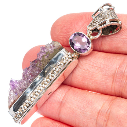 Amethyst Stalactite, Amethyst Pendant 2 3/8" (925 Sterling Silver) P40040