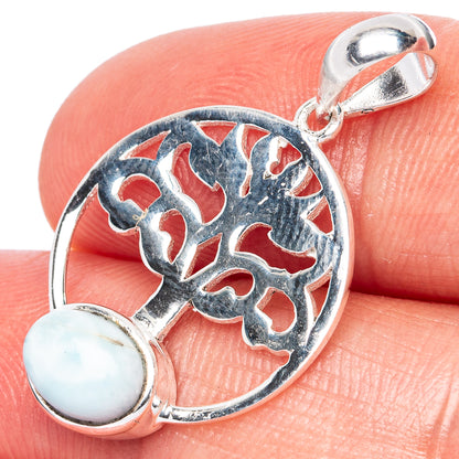 Larimar Dainty Pendants 1 1/8" (925 Sterling Silver) P42239