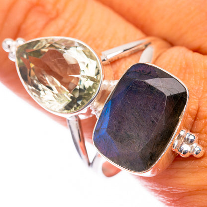 Large Labradorite, Green Amethyst 925 Sterling Silver Ring Size 11.75 (925 Sterling Silver) RING140420