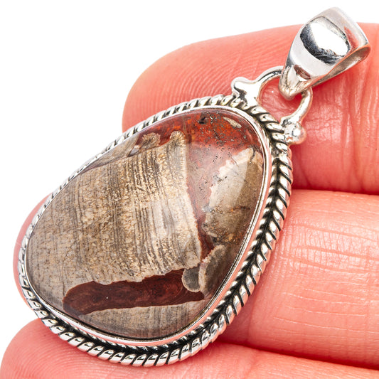 Mushroom Rhyolite Pendant 1 5/8" (925 Sterling Silver) P44064