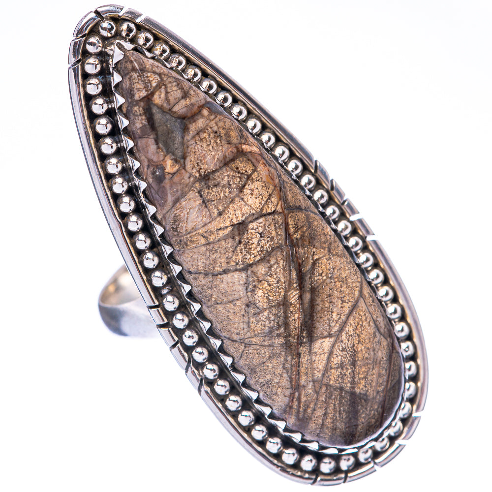 Mushroom Rhyolite Large Ring Size 8 (925 Sterling Silver) R1755