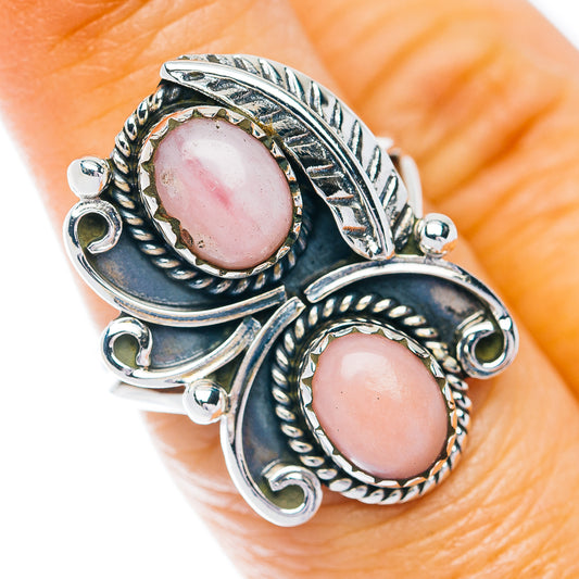 Southwestern Style Pink Opal Ring Size 7 (.925 Sterling Silver)