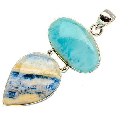 Blue Scheelite, Larimar Pendant 2 1/4" (925 Sterling Silver) PD37959
