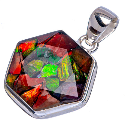 Ammolite Pendant 1 1/4" (925 Sterling Silver) P40435