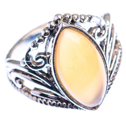 Peach Moonstone 925 Sterling Silver Ring Size 7.25 (925 Sterling Silver) RING140354