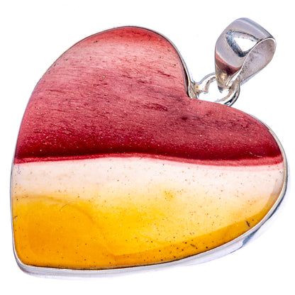 Mookaite Heart Pendant 1 1/2" (925 Sterling Silver) P42170