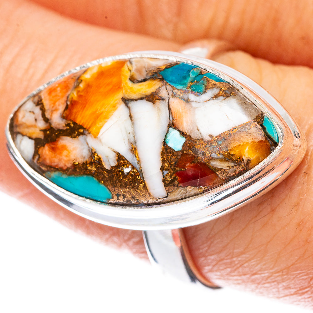 Spiny Oyster Turquoise Ring Size 8.75 (925 Sterling Silver) R3133