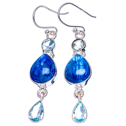 Kyanite, Blue Topaz Earrings 1 7/8" (925 Sterling Silver) E1869