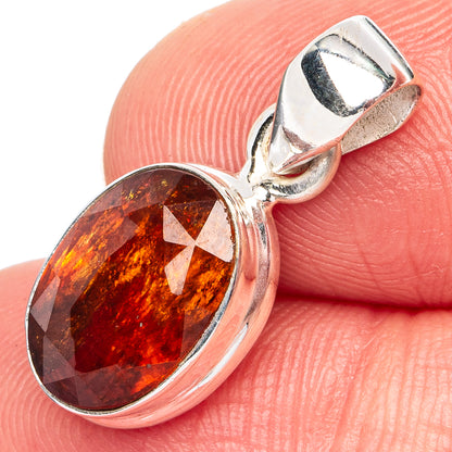 Rare Hessonite Garnet Pendant 7/8" (.925 Sterling Silver)