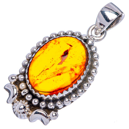 Baltic Amber Pendant 1 3/8" (925 Sterling Silver) P40134