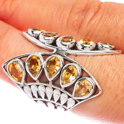 Large Faceted Citrine Ring Size 6 (925 Sterling Silver) R144649