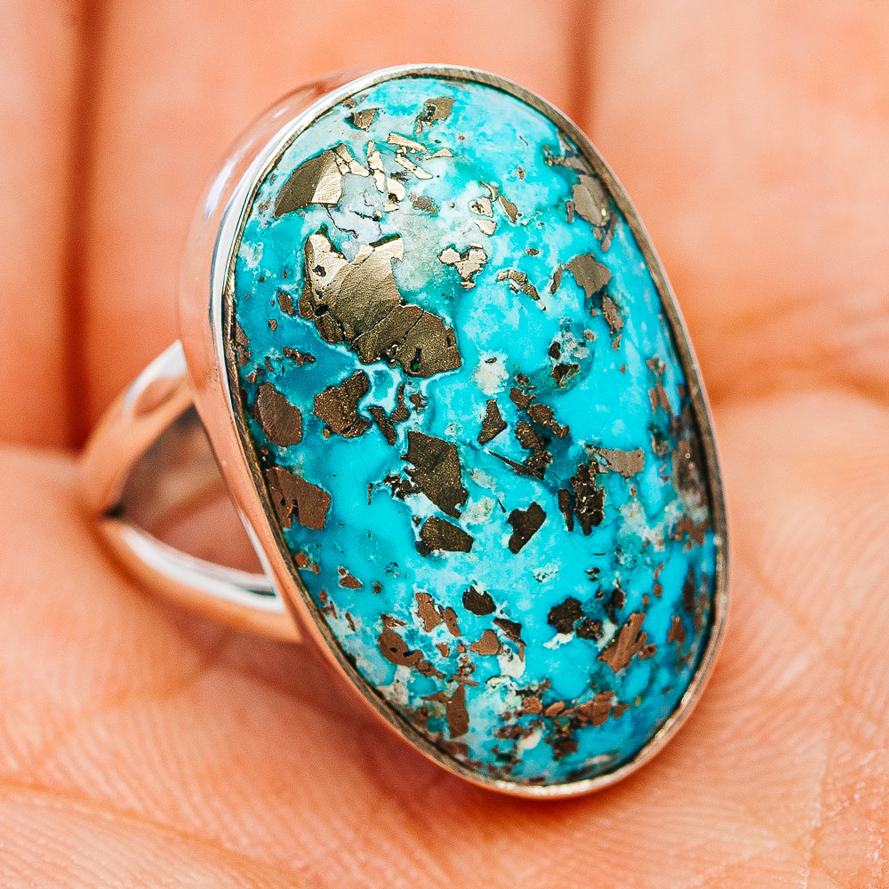 Premium Persian Turquoise Ring Size 7 (.925 Sterling Silver)