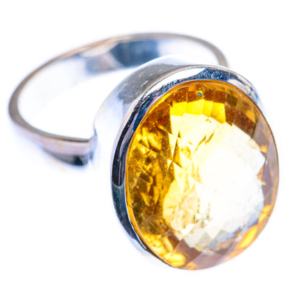 Faceted Citrine 925 Sterling Silver Ring Size 7.25 (925 Sterling Silver) RING140353