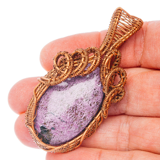 Stichtite Wire Warp Pendant 2 1/2" (Copper)