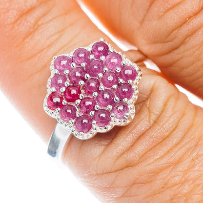 Premium Burmese Ruby Ring Size 8 (.925 Sterling Silver)