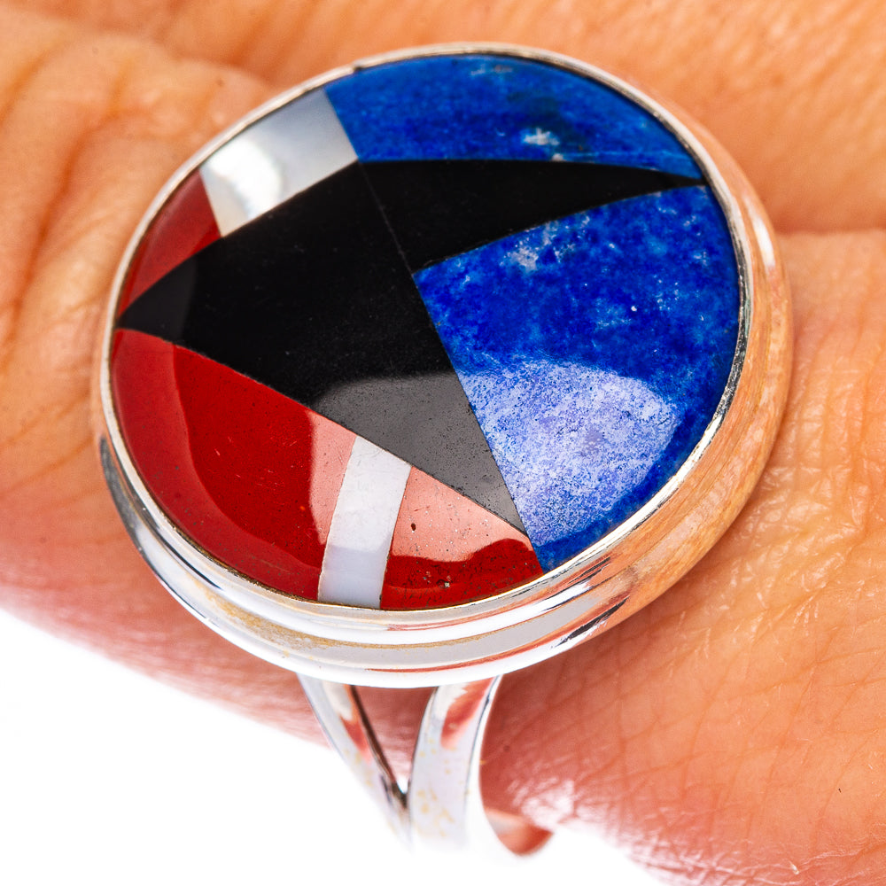 Turquoise Inlay Ring Size 11.25 (925 Sterling Silver) R1381