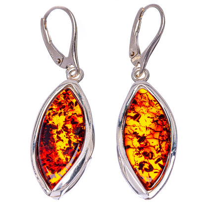 Baltic Amber Earrings 2" (925 Sterling Silver) E1091