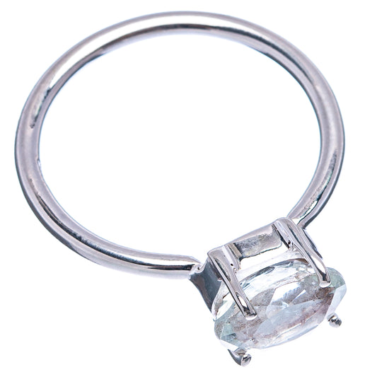 Oval gemstone solitaire ring in .925 sterling silver, size 7, rounded band