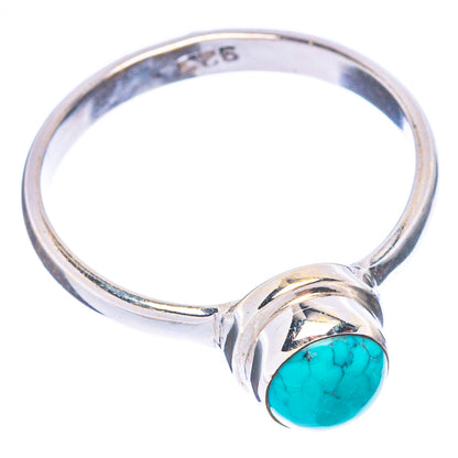 Tibetan Turquoise Dainty Ring Size 7 (925 Sterling Silver) R5261