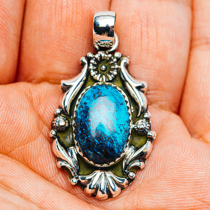 Southwestern Style Shattuckite Pendant 1 5/8" (.925 Sterling Silver)