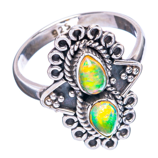 Rare  Ethiopian Opal Ring Size 6.75 (925 Sterling Silver) R3737