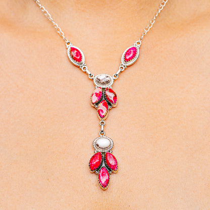 Pink Sea Sediment Jasper, Wild Horse Jasper Necklace 18 to 19" (.925 Sterling Silver)
