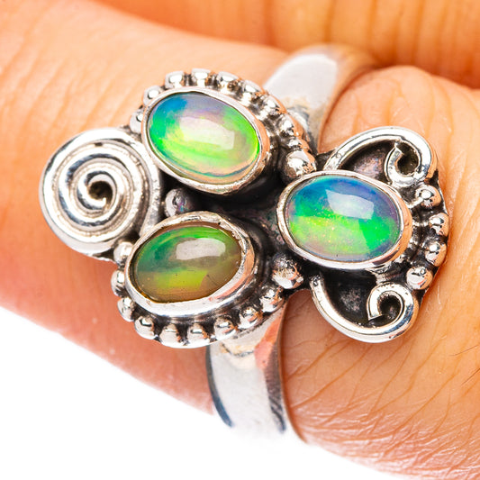 Rare Ethiopian Opal Ring Size 7.75 (925 Sterling Silver) R4340
