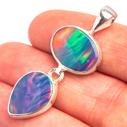 Aura Opal Pendant 1 3/4" (925 Sterling Silver) P38825