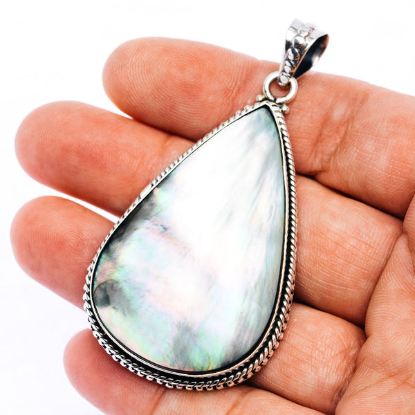 Mother of Pearl Pendant 2 5/8" (.925 Sterling Silver)