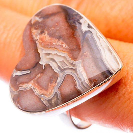Large Crazy Lace Agate Ring Size 10 (925 Sterling Silver) R140971
