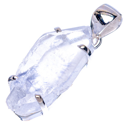 Sterling silver pendant with pale lavender faceted crystal, prong-set and loop bail