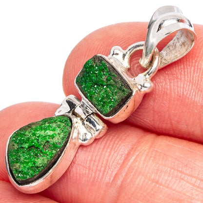 Rare Uvarovite Garnet Pendant 1 3/8" (925 Sterling Silver) P40371