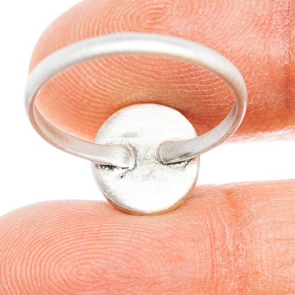 Sterling silver ring band interior, smooth rounded underside with small marks