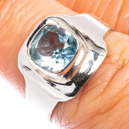 Blue Topaz Ring Size 6.5 (.925 Sterling Silver)