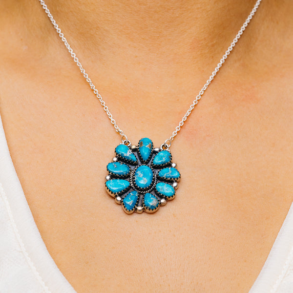 White Water Turquoise Sterling Silver Necklace | Ana Silver Co