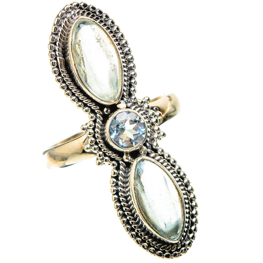 Large Natural Aquamarine, Blue Topaz Ring Size 8.25 (925 Sterling Silver) RING138008