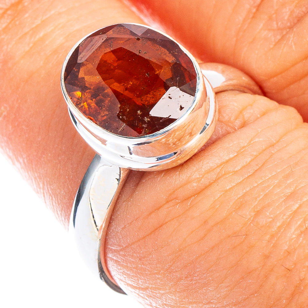 Rare Hessonite Garnet Ring Size 6 (925 Sterling Silver) R6771