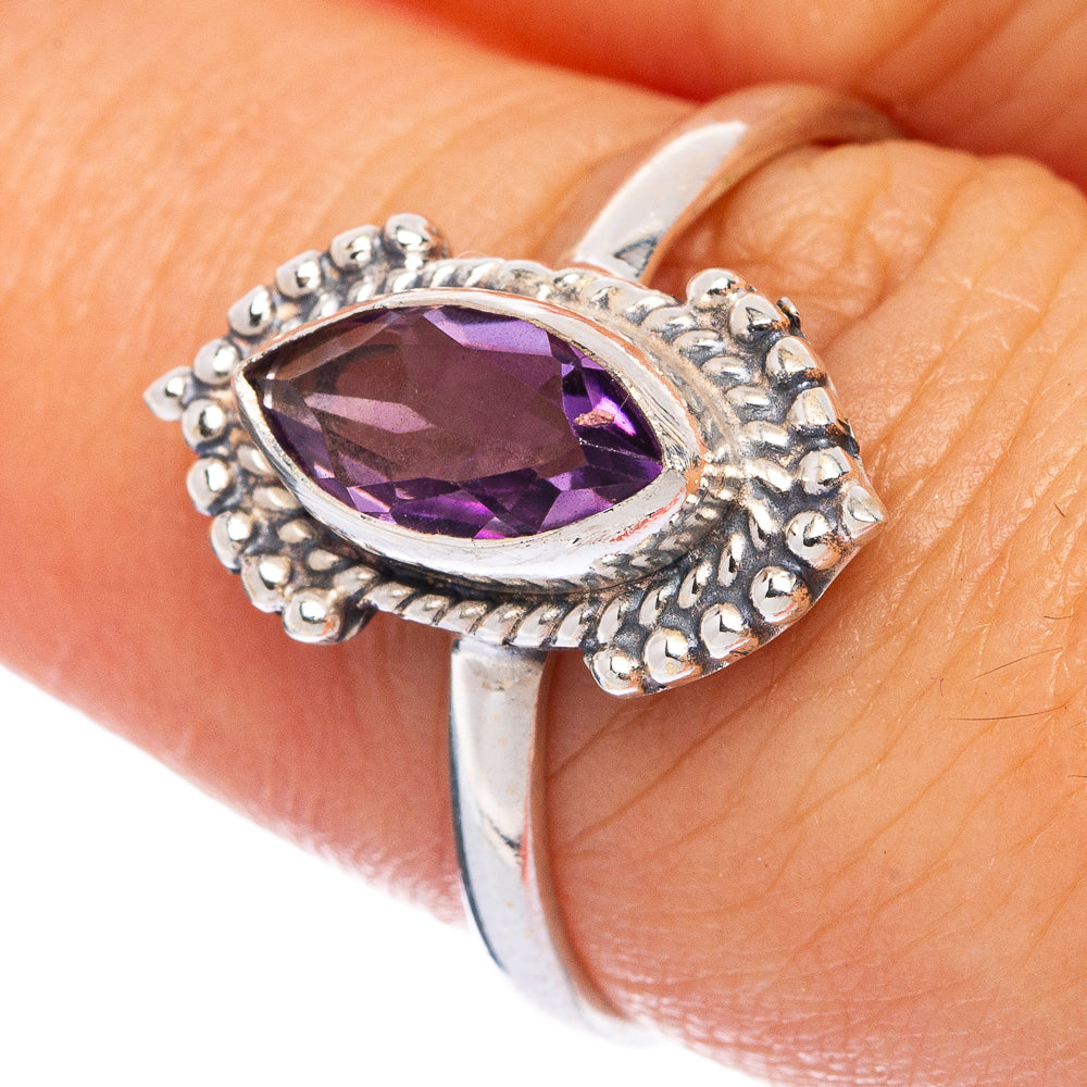 Faceted Amethyst Dainty Ring Size 8 (925 Sterling Silver) R145635