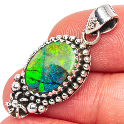Rare Sterling Opal Pendant 1 3/8" (925 Sterling Silver) P39963