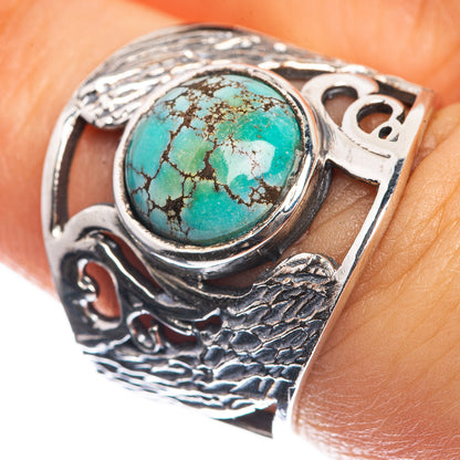 Tibetan Turquoise 925 Sterling Silver Ring Size 5.75
