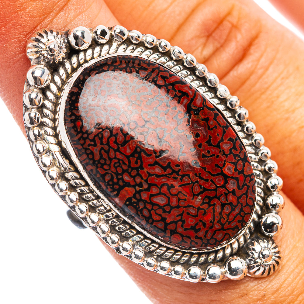 Premium Dinosaur Bone Ring Size 7 (.925 Sterling Silver)